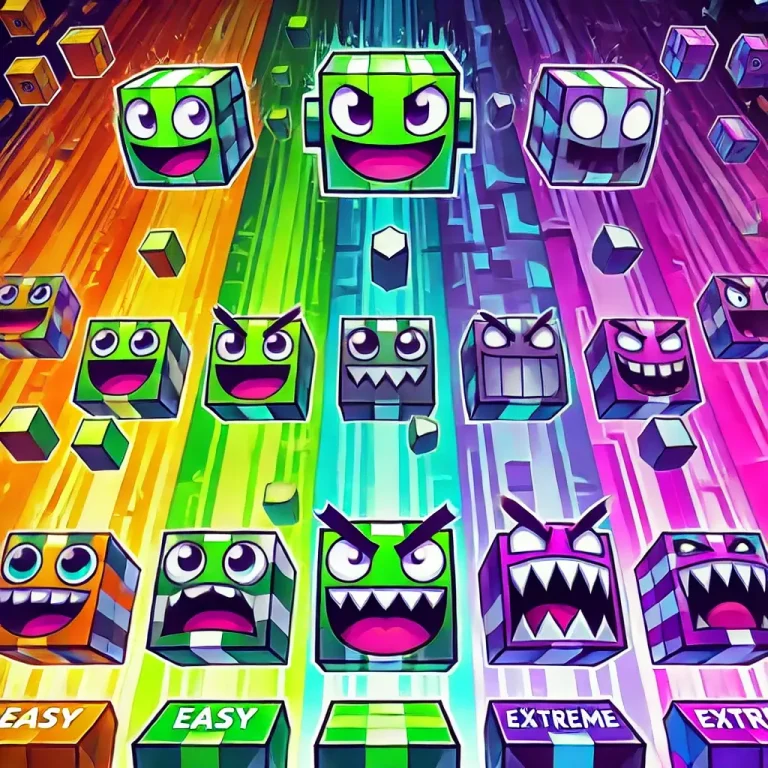Caras de Dificultad en Geometry Dash
